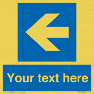 Custom Mandatory directional sign, blue arrow left